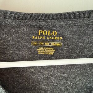 Polo Ralph Lauren V Neck T Shirt Mens XXL Gray Pony Logo Short Sleeve